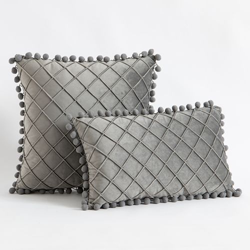 InyaHome Plush Cushion Cover - Soft Polyester Fabric for Stylish Comfort - Lin-Grey / 30x50cm cover 1pcs