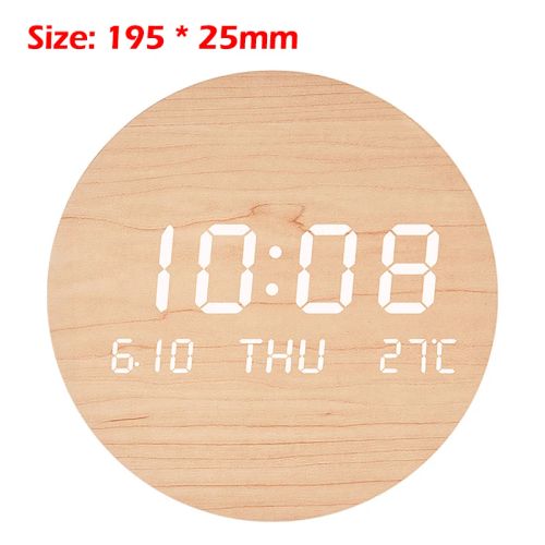 Dreamburgh Multi-Function Wooden Wall Clock with LED Display for Home