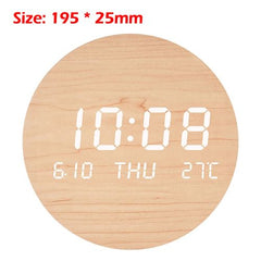 Dreamburgh Multi-Function Wooden Wall Clock with LED Display for Home