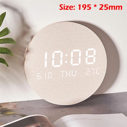 Dreamburgh Multi-Function Wooden Wall Clock with LED Display for Home - Style 2