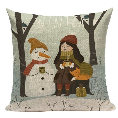 Pumelo Tree Colourful Santa Claus Cushion Cover - Festive Decor for All Ages