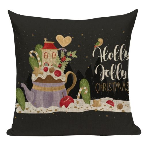 Pumelo Tree Colourful Santa Claus Cushion Cover - Festive Decor for All Ages