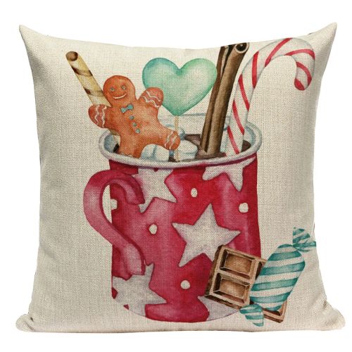 Pumelo Tree Colourful Santa Claus Cushion Cover - Festive Decor for All Ages