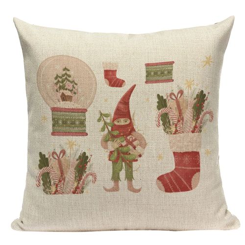 Pumelo Tree Colourful Santa Claus Cushion Cover - Festive Decor for All Ages