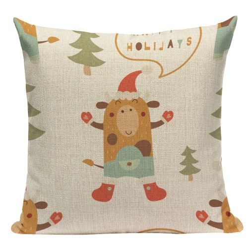 Pumelo Tree Colourful Santa Claus Cushion Cover - Festive Decor for All Ages