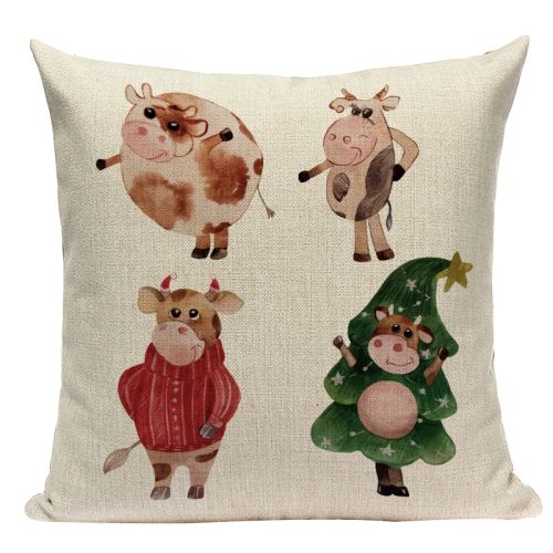 Pumelo Tree Colourful Santa Claus Cushion Cover - Festive Decor for All Ages
