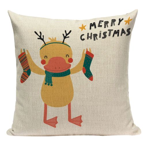 Pumelo Tree Colourful Santa Claus Cushion Cover - Festive Decor for All Ages