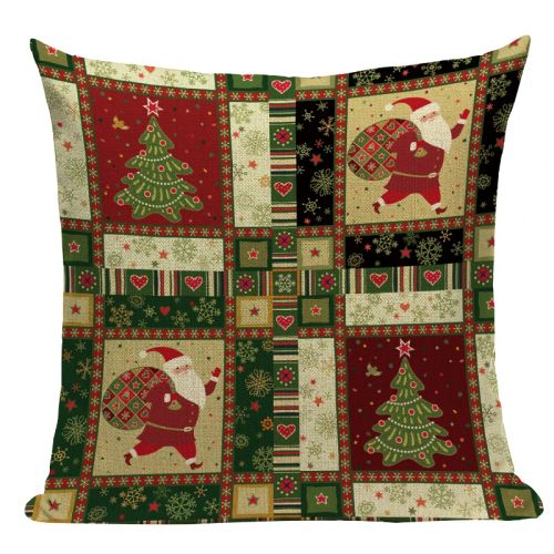 Pumelo Tree Colourful Santa Claus Cushion Cover - Festive Decor for All Ages