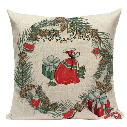 Pumelo Tree Colourful Santa Claus Cushion Cover - Festive Decor for All Ages
