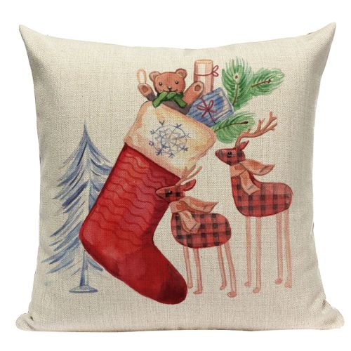 Pumelo Tree Colourful Santa Claus Cushion Cover - Festive Decor for All Ages