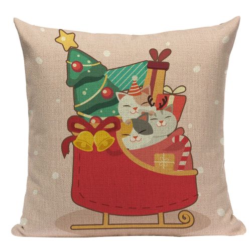 Pumelo Tree Colourful Santa Claus Cushion Cover - Festive Decor for All Ages - L2500-23 / 40x40cm