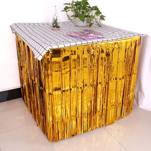 Youyouhuan Foil Fringe Curtains - Glossy Metallic Tinsel Party Decorations