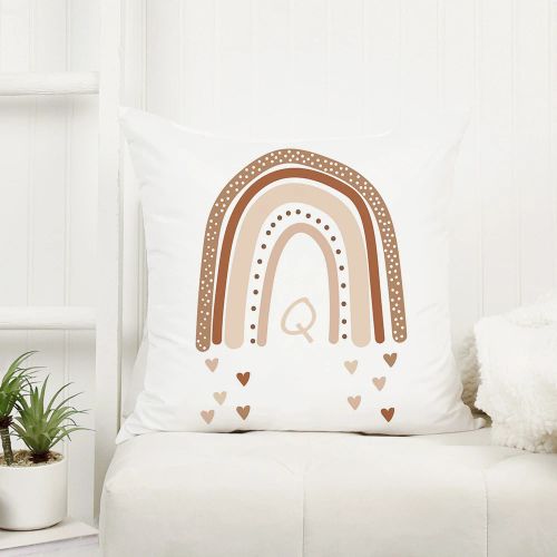 MENISCOUNTER Rainbow Alphabet Decorative Cushion Cover 45x45cm Home Decor - Z21135-DCCWH-M