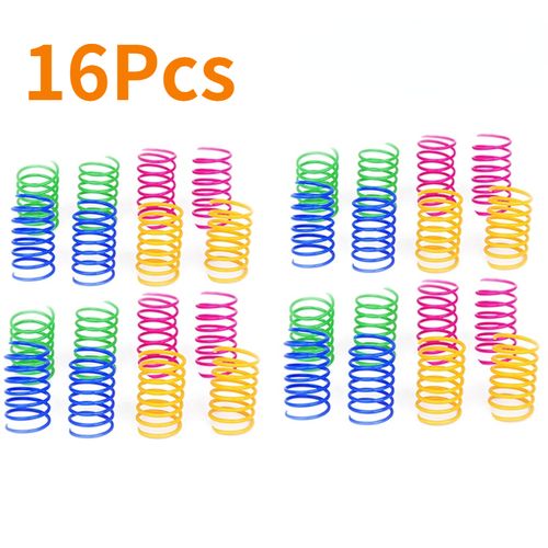ANGDUO Colourful Bouncy Cat Toy - Encourages Play & Activity - 16pc