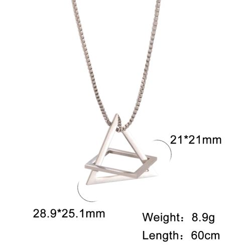 Unift Black Triangle Necklace For Men Minimal Geometry Pendant Stainless Steel Necklace Grunge Punk Male Jewelry