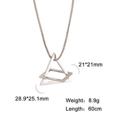Unift Black Triangle Necklace For Men Minimal Geometry Pendant Stainless Steel Necklace Grunge Punk Male Jewelry