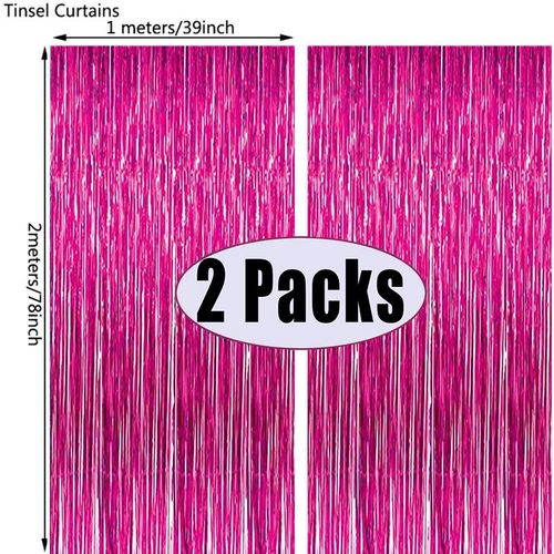 2m Decorative Backdrop for Events - Festive Wall & Door Decor - rose pink