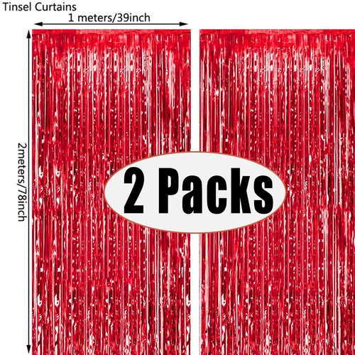2m Decorative Backdrop for Events - Festive Wall & Door Decor - red