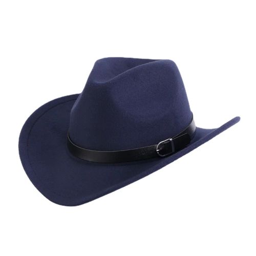 Felt Fedora Hat - Stylish Winter Accessory - Versatile Outdoor Wear - dark blue