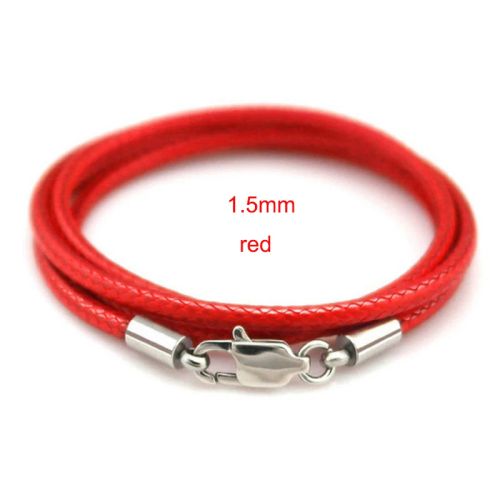 SRKASHI Leather Necklace Cord - Durable 60cm Pendant Necklace Findings - Red1.5mm / 45cm