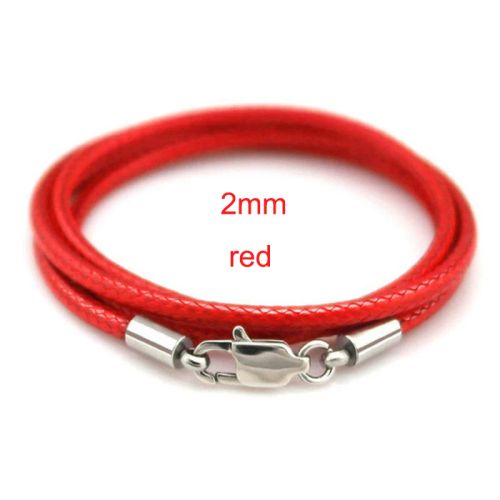 SRKASHI Leather Necklace Cord - Durable 60cm Pendant Necklace Findings - Red2mm / 40cm