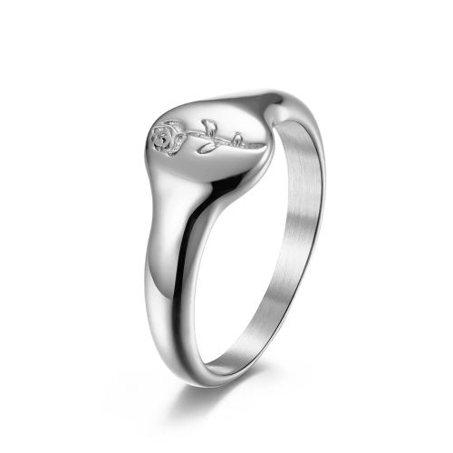 Geometric Titanium Rings - Fashion-Forward Statement Piece - Steel color / 9