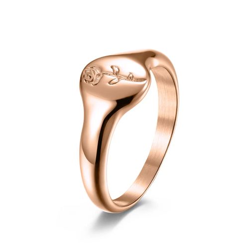 Geometric Titanium Rings - Fashion-Forward Statement Piece - Rose Gold / 9