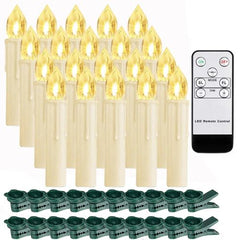 FPOO LED Candle Light - Flameless with Remote Control for Christmas Decor - Beige 20PCS