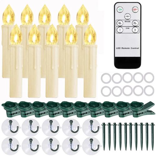 FPOO LED Candle Light - Flameless with Remote Control for Christmas Decor - Beige 10PCS special