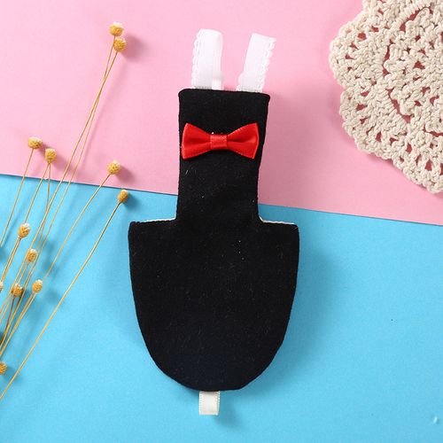 Bird Diaper Flight Suit for Parrots - Adjustable Cotton Pet Clothes - black / XS