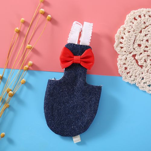 Bird Diaper Flight Suit for Parrots - Adjustable Cotton Pet Clothes - dark blue / L