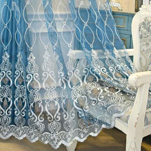 Elegant Tulle Curtain - Modern Design for Home & Office Windows - Color 1 / Hook / 1 pcs W500xH265 cm