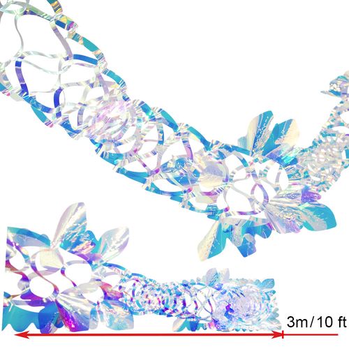 Parehope Iridescent Star Ceiling Fan Curtains for Festive Decor