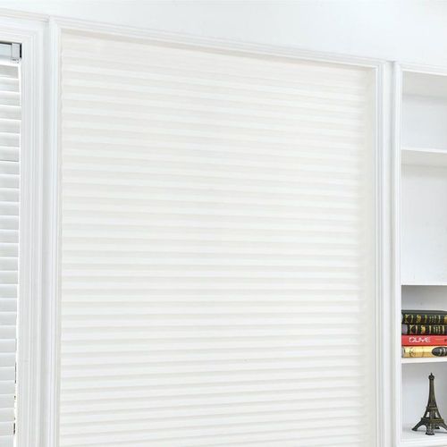 Non-Woven Pleated Blinds - Sun Protection & Privacy - Roman Shades - White / M 60X180cm