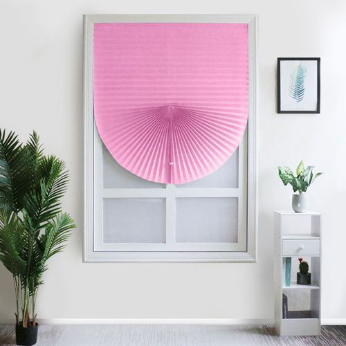 Non-Woven Pleated Blinds - Sun Protection & Privacy - Roman Shades - Pink / M 60X180cm