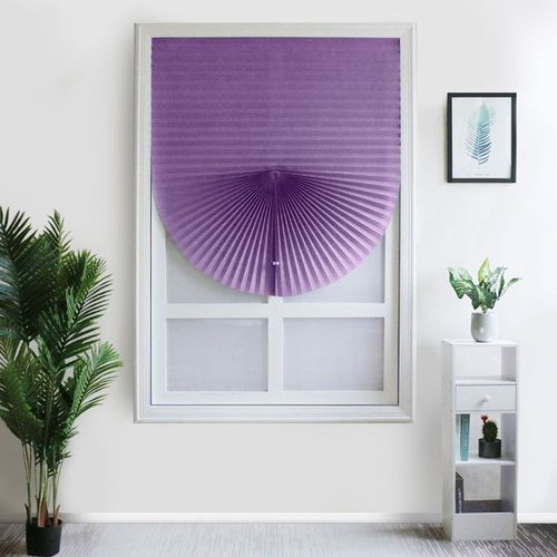 Non-Woven Pleated Blinds - Sun Protection & Privacy - Roman Shades - Purple / S 60X150cm