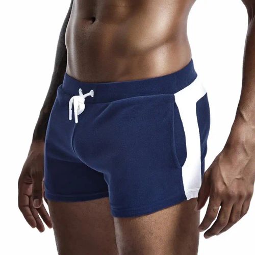 SEOBEAN Comfortable Fleece Sleep Shorts - Stylish Loungewear for Home - Blue / M