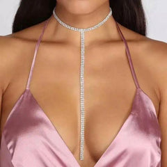LOVBEAFAS Rhinestone Choker Necklace - Trendy Crystal Party Accessory