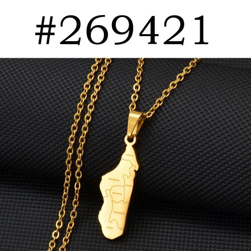 Anniyo Madagascar Map Pendant Necklace - Trendy Africa Jewelry