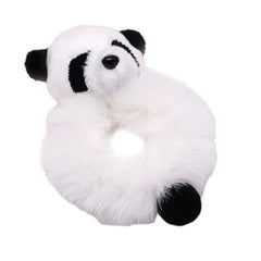 Plush Panda Hair Scrunchie - Soft & Stylish Hair Accessory