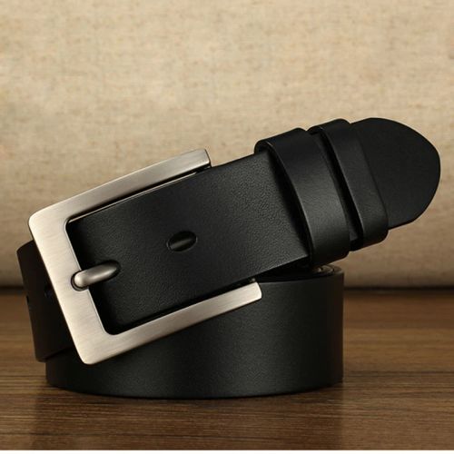 CEXIKA Fashion Cowskin Leather Belt with Stylish Buckle - 150-170cm - 110cm / black