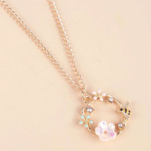 Makersland Cute Mushroom Necklace - Charming Fashion Accessory - pink flower