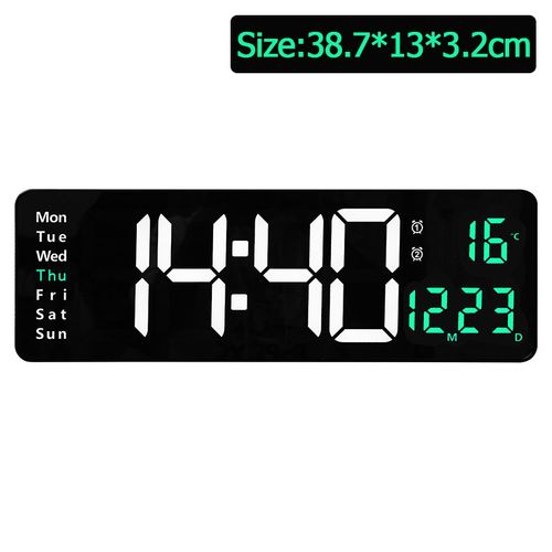Digital Wall Clock LED Display with Remote Control & Dual Alarms