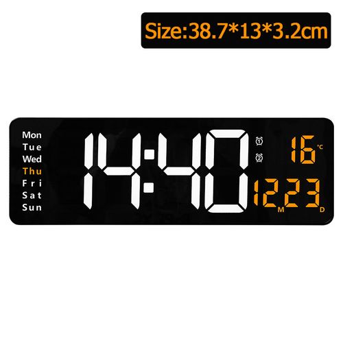 Digital Wall Clock LED Display with Remote Control & Dual Alarms