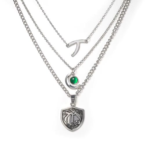 Harong Layered Legacies Necklace Set - Stylish Cosplay Gift - Silver Plated