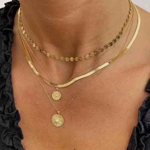 YWZIXLN Classic Round Crystal Pendant Necklace - Elegant Accessory - 5