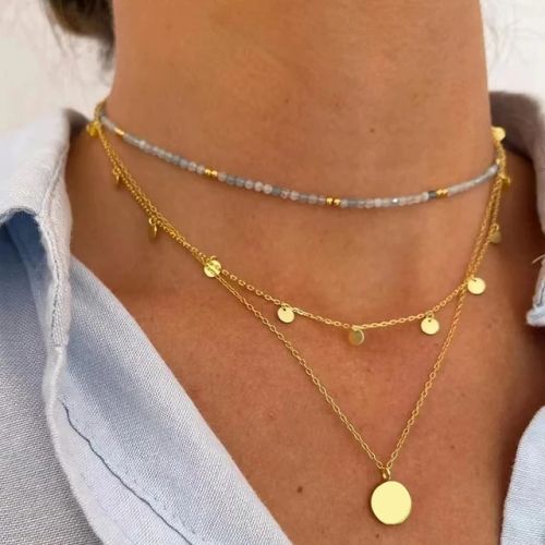 YWZIXLN Classic Round Crystal Pendant Necklace - Elegant Accessory - 7