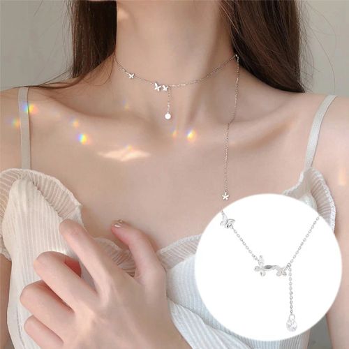 Ventfille Silver Asymmetric Heart Necklace - Elegant Party Jewellery - 9122