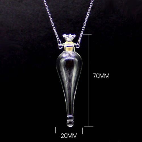 BAYABAYA Perfume Necklace - Trendy Glass Design for Aromatherapy - Long Water Drop
