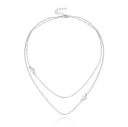 Elegant Zinc Alloy Chain Necklace - Fashionable Pendant Accessory - silver